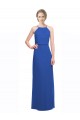 Azul 135 línea A Tirantes espagueti Gasa Largo Vestidos de dama de honor Tiendas