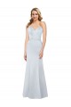 Azul cielo claro Cubierta Sin tirantes Satén Largo Formales Vestidos de dama de honor / Vestidos de fiesta Tiendas