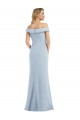 Azul cielo claro Trompeta Hombros Descubiertos Crepé Elástico Largo Vestidos de dama de honor / Vestidos de fiesta Tiendas