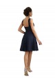 Azul marina oscuro línea A Cuello de Corazón Encaje Corto Vestidos de dama de honor / Vestidos de cóctel Tiendas