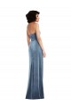 Azul polvoriento Cubierta Sin tirantes Terciopelo Elástico Largo Formales Vestidos de dama de honor / Vestidos de fiesta Tiendas