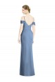 Azul polvoriento línea A Hombros Descubiertos Gasa Largo Formales Vestidos de dama de honor / Vestidos de noche Tiendas
