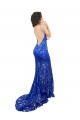 Azul real Sirena Cuello Alto Encaje Largo Vestidos de dama de honor / Vestidos de fiesta Tiendas