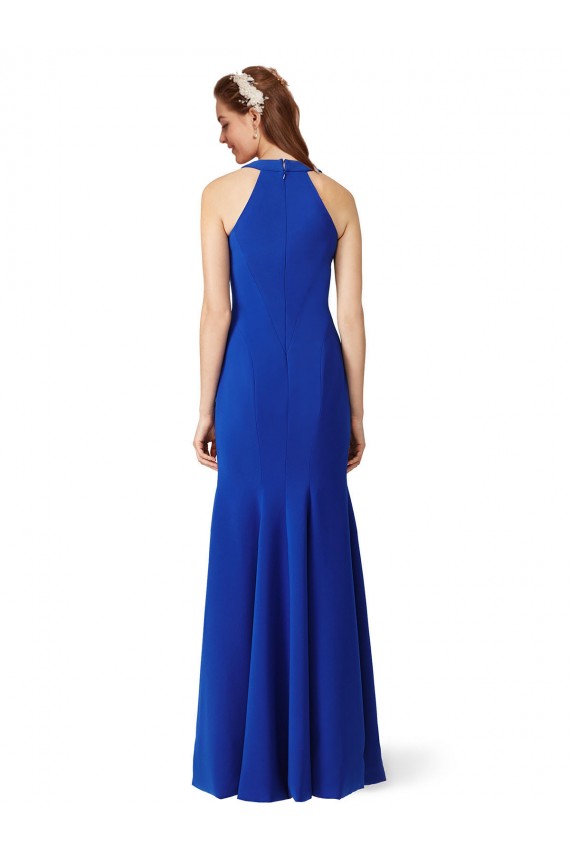 Azul real Sirena Cuello en V Crepé Elástico Largo Formales Vestidos de dama de honor / Vestidos de fiesta Tiendas