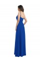 Azul real línea A Un Hombre Gasa Largo Vestidos de dama de honor Tiendas