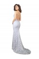 Blanco Cubierta Cuello Alto Barrer tren Encaje Vestidos de novia Tiendas