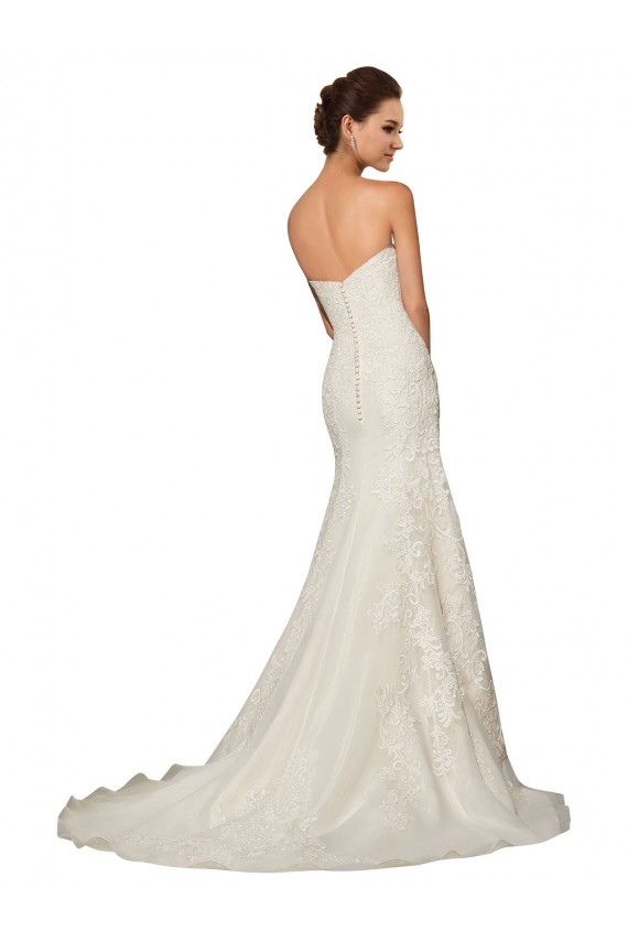 Blanco Cubierta Cuello de Corazón Cola capilla Tul Encaje Vestidos de novia Tiendas