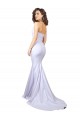 Blanco Sirena Cuello de Corazón Sin tirantes Cuello Alto Crepé Elástico Sencillo Playa Vestidos de novia Tiendas