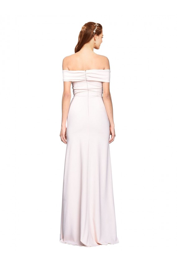 Blanco Sirena Hombros Descubiertos Crepé Elástico Largo Formales Vestidos de dama de honor / Vestidos de fiesta Tiendas