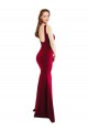 Borgoña 10 Sirena Cuadrado Crepé Elástico Largo Formales Vestidos de dama de honor / Vestidos de fiesta Tiendas