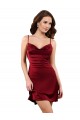 Borgoña Cubierta Midi Satén sedoso Corto Formales Vestidos de dama de honor / Vestidos de fiesta / Vestidos de cóctel Tiendas
