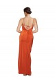 Rust Cubierta Tirantes espagueti Barrer tren Satén elástico Largo Formales Vestidos de dama de honor / Vestidos de fiesta Tiendas
