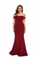 Borgoña Sirena Hombros Descubiertos Spandex Largo Formales Vestidos de dama de honor / Vestidos de fiesta Tiendas