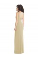 Champán Trompeta Cuadrado Crepé Elástico Largo Formales Vestidos de dama de honor / Vestidos de fiesta Tiendas