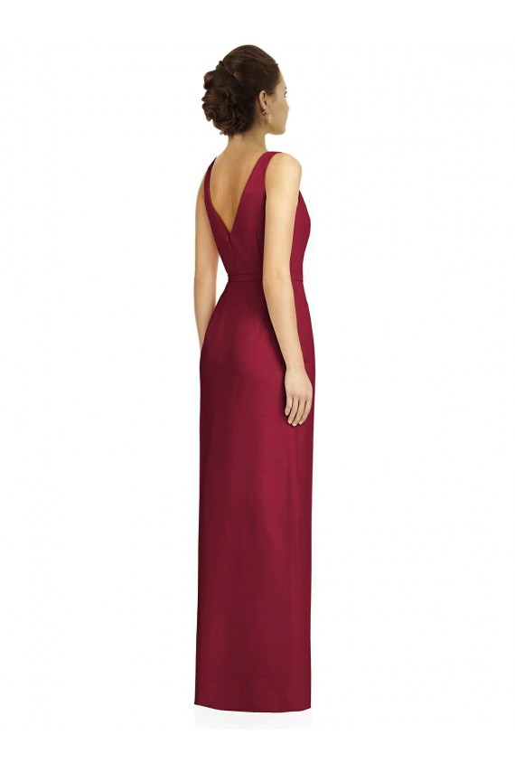 Cubierta Cuello en V Gasa Largo Vestidos de dama de honor Tiendas