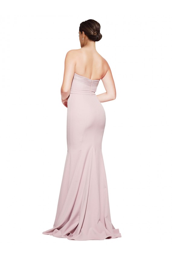 Cubierta Sin tirantes Barrer tren Crepé Elástico Largo Formales Vestidos de dama de honor / Vestidos de fiesta Tiendas