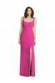 Fucsia Trompeta Cuadrado Crepé Elástico Largo Vestidos de dama de honor / Vestidos de fiesta Tiendas