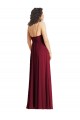 Humo Verde Trompeta Tirantes espagueti Cuello en V Gasa Largo Formales Vestidos de dama de honor / Vestidos de noche Tiendas