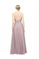 Light Lilac línea A Cuello de Corazón Tul Encaje Largo Vestidos de dama de honor Tiendas