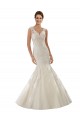 Marfil & Champán Sirena Cuello en V Cola capilla Tul Encaje Vestidos de novia Tiendas