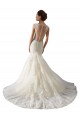 Marfil & Champán Sirena Cuello en V Cola capilla Tul Encaje Vestidos de novia Tiendas