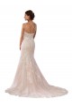 Marfil & Champán Sirena Tirantes espagueti Cola capilla Encaje Boho Vestidos de novia Tiendas