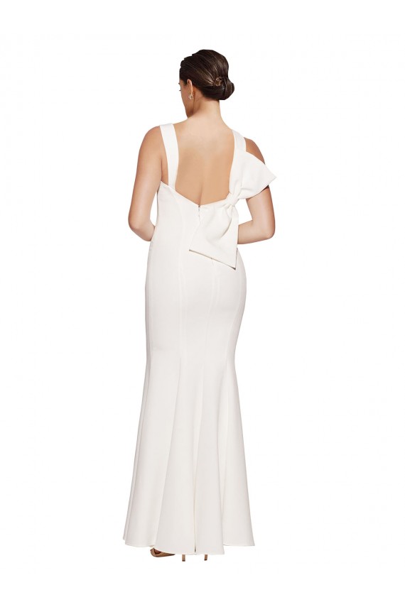 Marfil Cubierta Cuadrado Crepé Elástico Largo Formales Vestidos de dama de honor / Vestidos de fiesta Tiendas