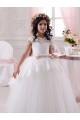 Marfil Cuello de Corazón Tul Encaje Largo vestidos de niña de las flores Tiendas