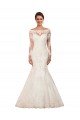 Marfil Sirena Barco Cola capilla Encaje Vestidos de novia Tiendas