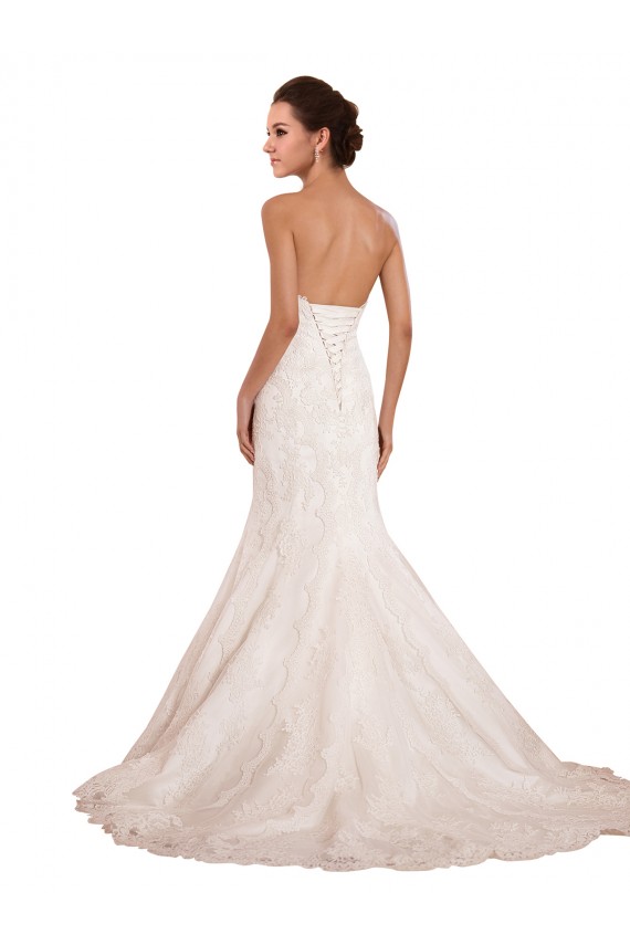 Marfil Sirena Cuello de Corazón Cola capilla Encaje Vestidos de novia Tiendas