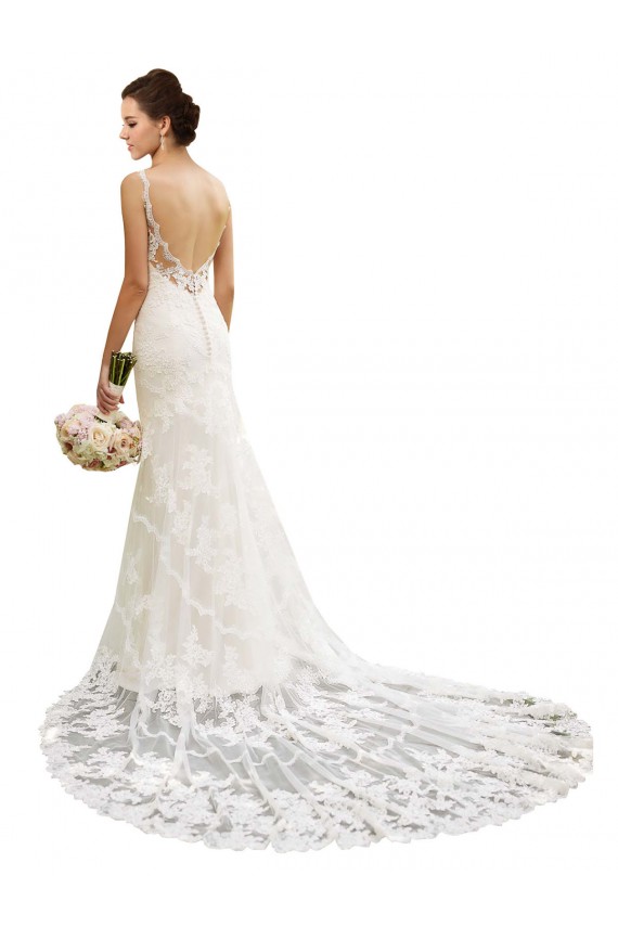 Marfil Sirena Cuello de Corazón Cola capilla Encaje Vestidos de novia Tiendas