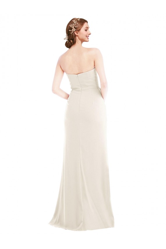 Marfil Trompeta Sin tirantes Crepé Elástico Largo Vestidos de dama de honor / Vestidos de fiesta Tiendas