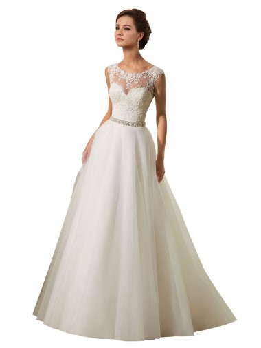Marfil Ilusión Cola capilla Tul Encaje Vestidos de novia Tiendas