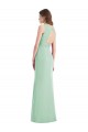 Menta Verde Trompeta Cuello en V Gasa Largo Vestidos de dama de honor Tiendas