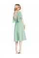 Menta Verde línea A Gasa Corto Vestidos de dama de honor Tiendas