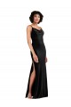 Negro Columna Terciopelo Elástico Largo Formales Vestidos de dama de honor / Vestidos de fiesta Tiendas