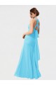 Negro Sirena Halter Gasa Largo Vestidos de dama de honor Tiendas
