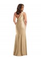 Oro suave Sirena Un Hombre Satén sedoso Largo Formales Vestidos de dama de honor / Vestidos de fiesta Tiendas