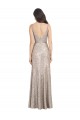 Plata Cubierta Cuello en V Cuello Alto Lentejuela Lentejuelas brillantes Largo Formales Vestidos de dama de honor / Vestidos de fiesta Tiendas