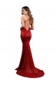 Rojo Sirena Cuello en V Lentejuela Largo Formales Vestidos de dama de honor / Vestidos de fiesta Tiendas
