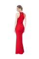 Rojo Sirena Halter Cuello Alto Crepé Elástico Largo Formales Vestidos de dama de honor / Vestidos de fiesta Tiendas