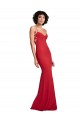 Rojo Sirena Tirantes espagueti Crepé Elástico Largo Formales Vestidos de dama de honor / Vestidos de fiesta Tiendas