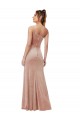 Rosa Cubierta Un Hombre Terciopelo Elástico Largo Formales Vestidos de dama de honor / Vestidos de fiesta Tiendas