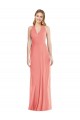 Rosa Del Desierto Trompeta Halter Cuello en V Gasa Largo Formales Vestidos de dama de honor / Vestidos de noche Tiendas