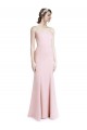 Rosa Sirena Tirantes espagueti Cuadrado Crepé Elástico Largo Vestidos de dama de honor / Vestidos de fiesta Tiendas