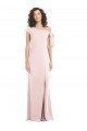 Rosa Trompeta Hombros Descubiertos Crepé Elástico Largo Formales Vestidos de dama de honor / Vestidos de fiesta Tiendas