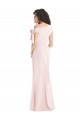 Rosa Trompeta Hombros Descubiertos Crepé Elástico Largo Formales Vestidos de dama de honor / Vestidos de fiesta Tiendas