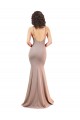 Rosa empolvado Sirena Cuello en V Crepé Elástico Largo Formales Vestidos de dama de honor / Vestidos de fiesta Tiendas
