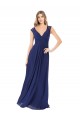 Sapphire línea A Cuello en V Gasa Largo Vestidos de dama de honor Tiendas