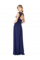 Sapphire línea A Cuello en V Gasa Largo Vestidos de dama de honor Tiendas